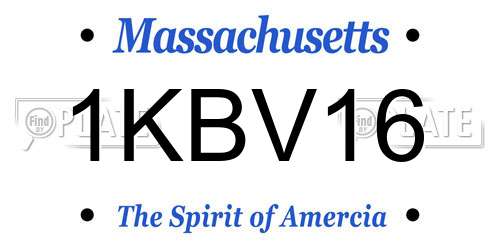 1KBV16 Massachusetts License Plate