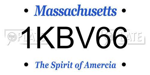 1KBV66 Massachusetts License Plate