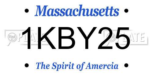 1KBY25 Massachusetts License Plate
