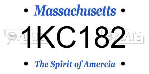 1KC182 Massachusetts License Plate