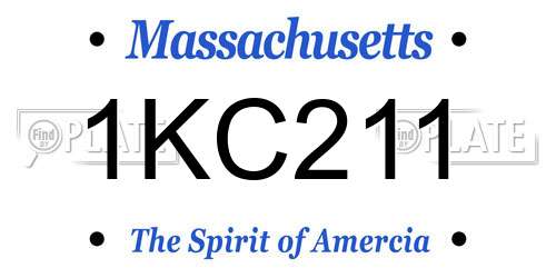1KC211 Massachusetts License Plate