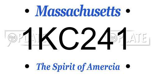 1KC241 Massachusetts License Plate