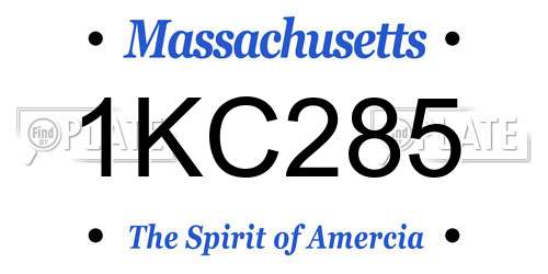 1KC285 Massachusetts License Plate