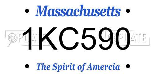 1KC590 Massachusetts License Plate