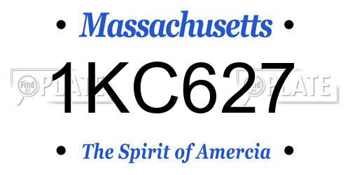 1KC627 Massachusetts License Plate