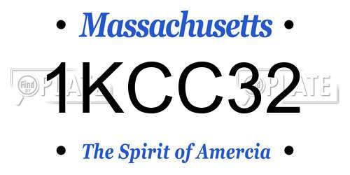 1KCC32 Massachusetts License Plate