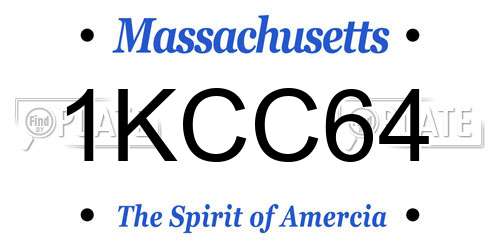 1KCC64 Massachusetts License Plate
