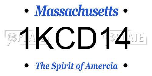 1KCD14 Massachusetts License Plate