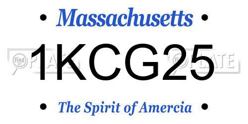 1KCG25 Massachusetts License Plate