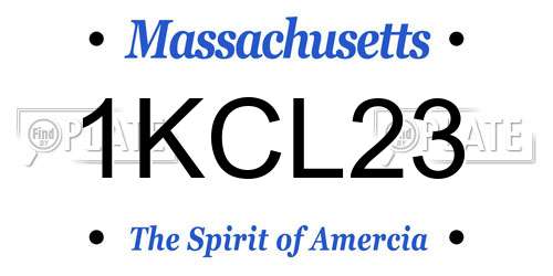 1KCL23 Massachusetts License Plate