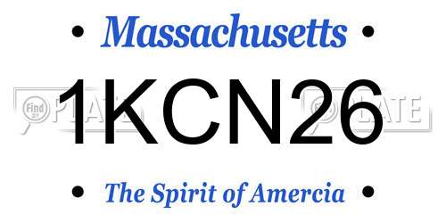 1KCN26 Massachusetts License Plate