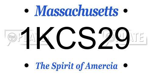 1KCS29 Massachusetts License Plate