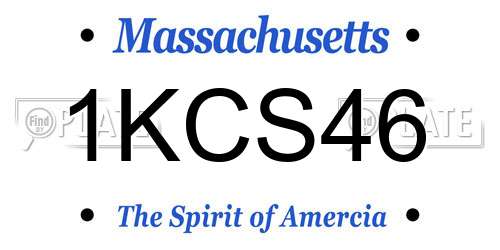 1KCS46 Massachusetts License Plate
