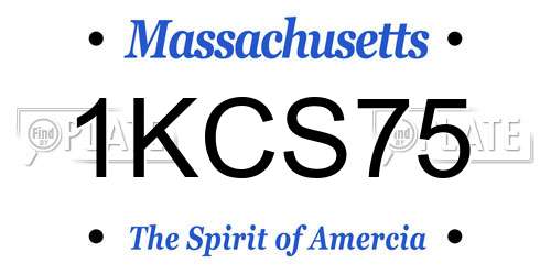 1KCS75 Massachusetts License Plate
