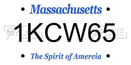 1KCW65 Massachusetts License Plate