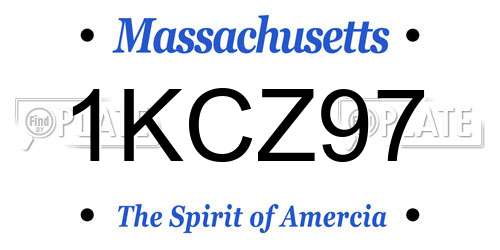 1KCZ97 Massachusetts License Plate