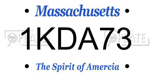 1KDA73 Massachusetts License Plate