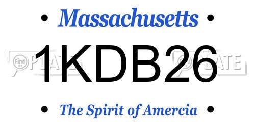 1KDB26 Massachusetts License Plate