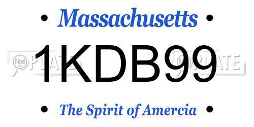 1KDB99 Massachusetts License Plate