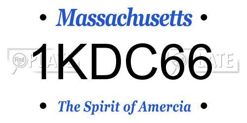 1KDC66 Massachusetts License Plate