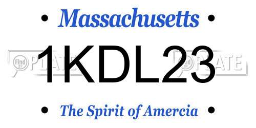 1KDL23 Massachusetts License Plate