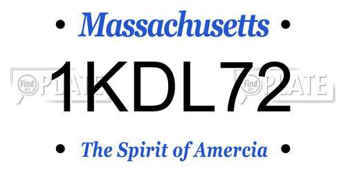 1KDL72 Massachusetts License Plate