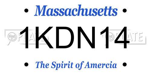 1KDN14 Massachusetts License Plate