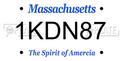 1KDN87 Massachusetts License Plate