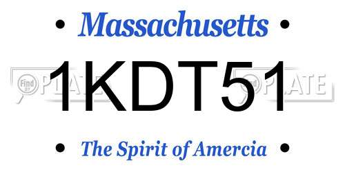 1KDT51 Massachusetts License Plate