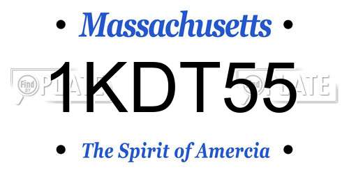 1KDT55 Massachusetts License Plate
