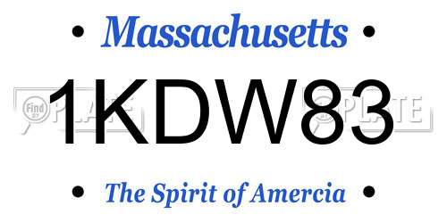 1KDW83 Massachusetts License Plate