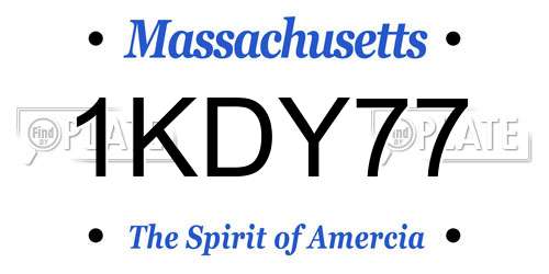 1KDY77 Massachusetts License Plate