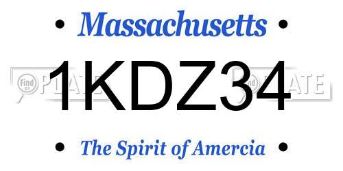 1KDZ34 Massachusetts License Plate