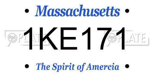 1KE171 Massachusetts License Plate