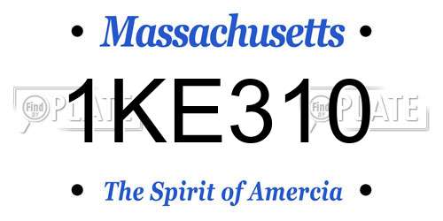 1KE310 Massachusetts License Plate
