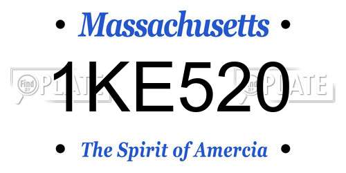 1KE520 Massachusetts License Plate