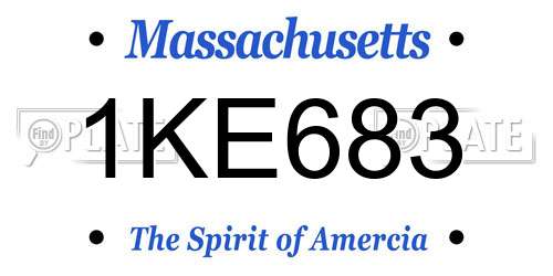 1KE683 Massachusetts License Plate