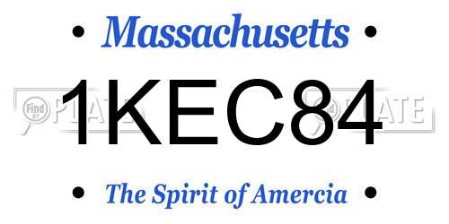 1KEC84 Massachusetts License Plate