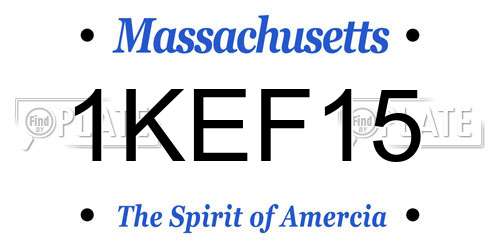1KEF15 Massachusetts License Plate