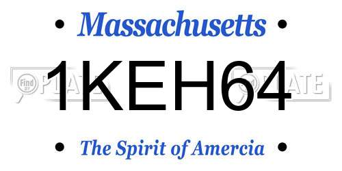 1KEH64 Massachusetts License Plate