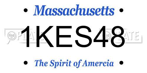 1KES48 Massachusetts License Plate