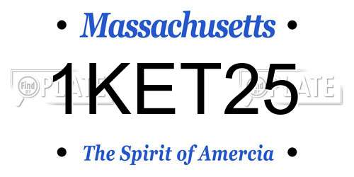 1KET25 Massachusetts License Plate