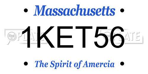 1KET56 Massachusetts License Plate
