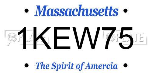 1KEW75 Massachusetts License Plate