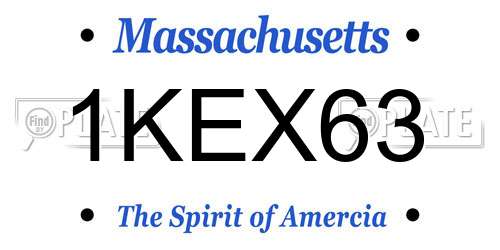 1KEX63 Massachusetts License Plate
