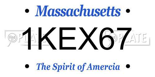 1KEX67 Massachusetts License Plate