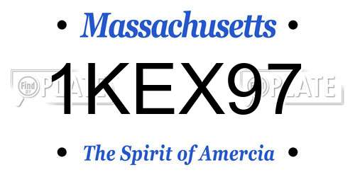 1KEX97 Massachusetts License Plate