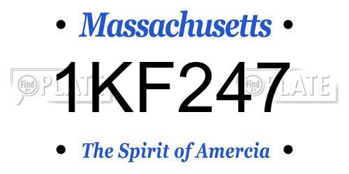 1KF247 Massachusetts License Plate