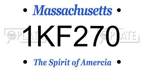 1KF270 Massachusetts License Plate