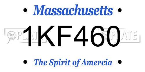 1KF460 Massachusetts License Plate